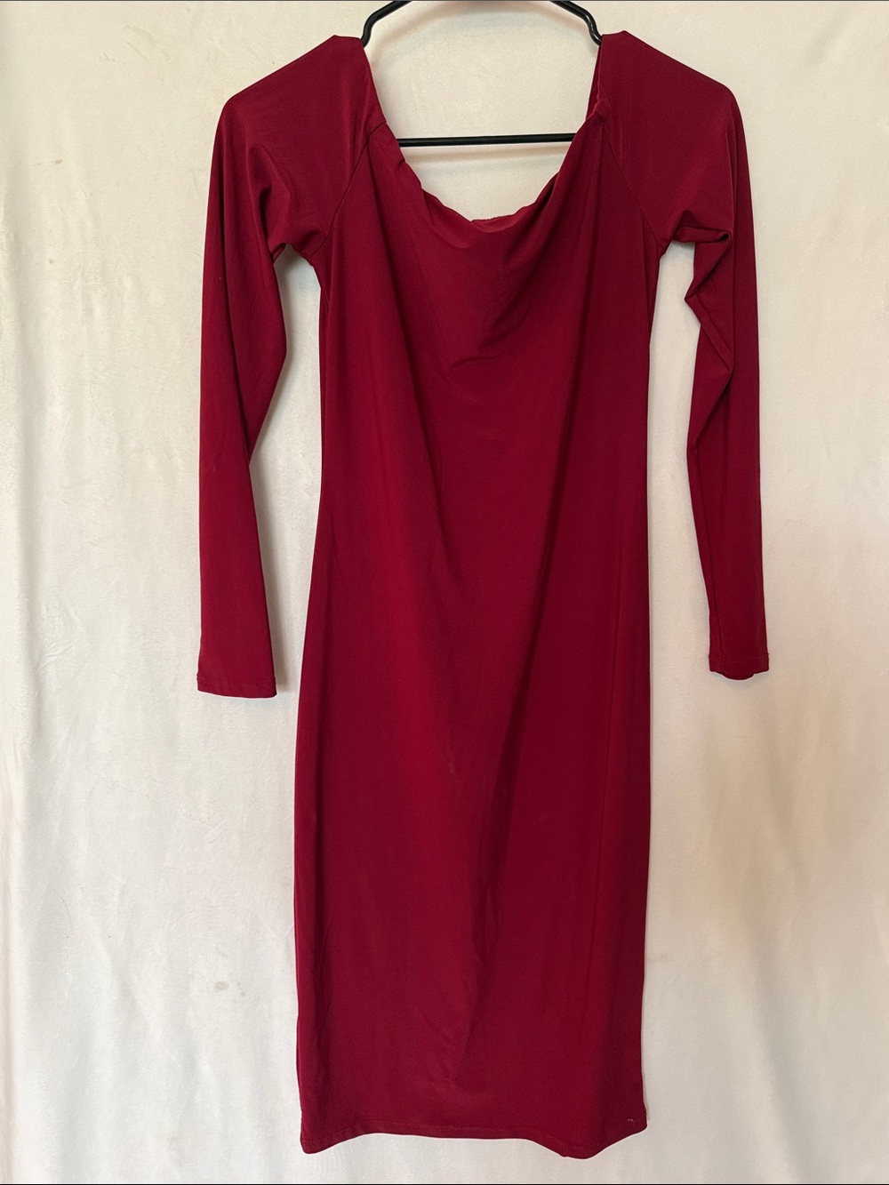 Lyss Loo Burgundy Long Sleeve Midi Dress